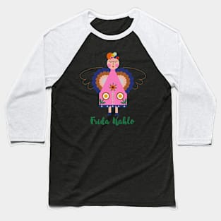 Frida kahlo butterfly colorful summer flowers viva la vida Baseball T-Shirt